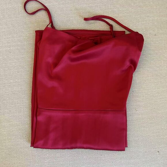 Reformation Frankie Satin Maxi Dress Sz2 Rubies Red Cherry Gown Cocktail - Picture 7 of 11